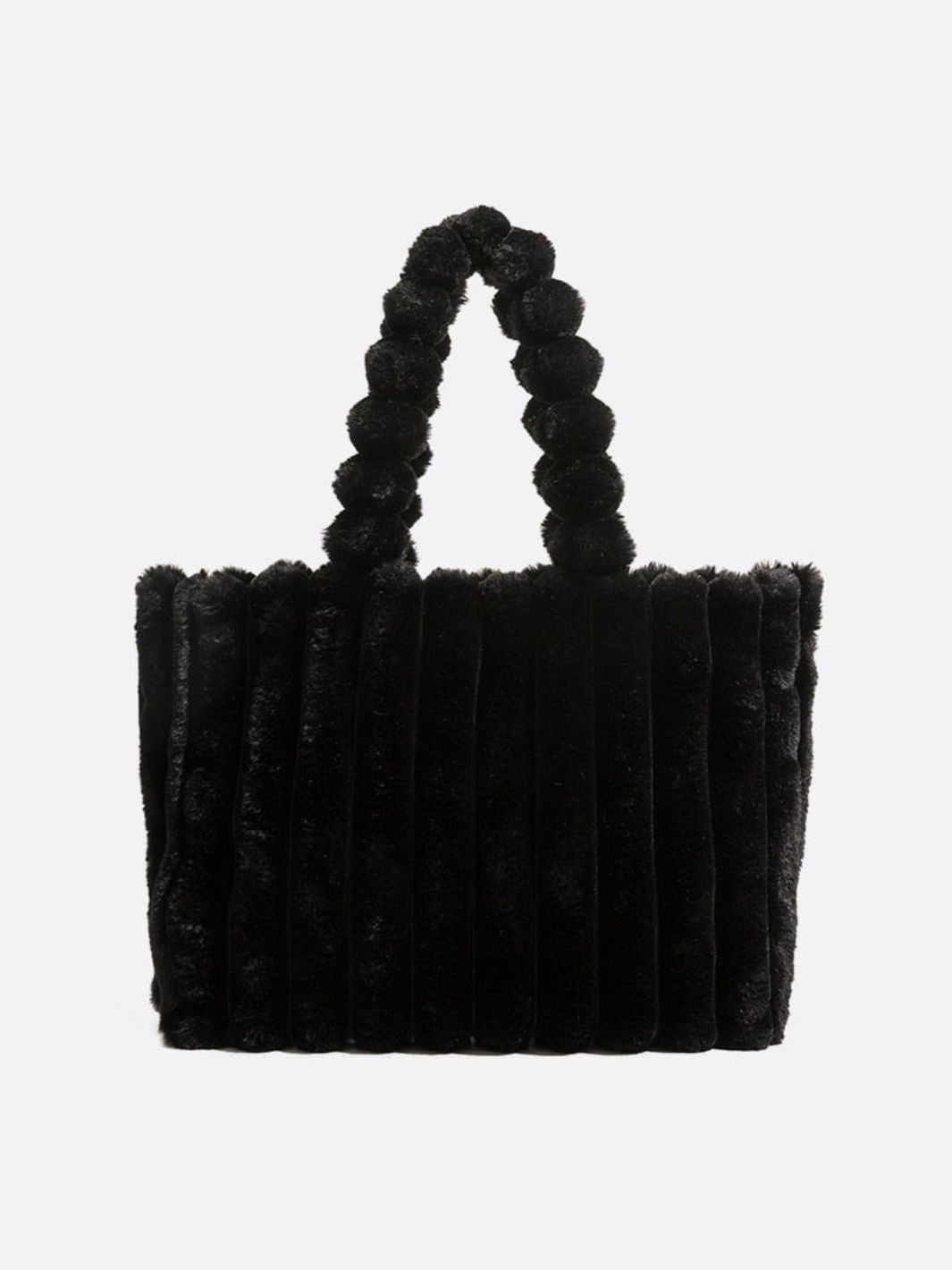 cabas fausse fourrure noir