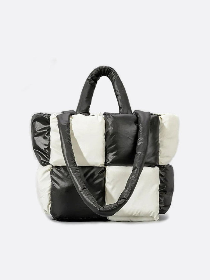 Cabas matelassé noir et blanc
