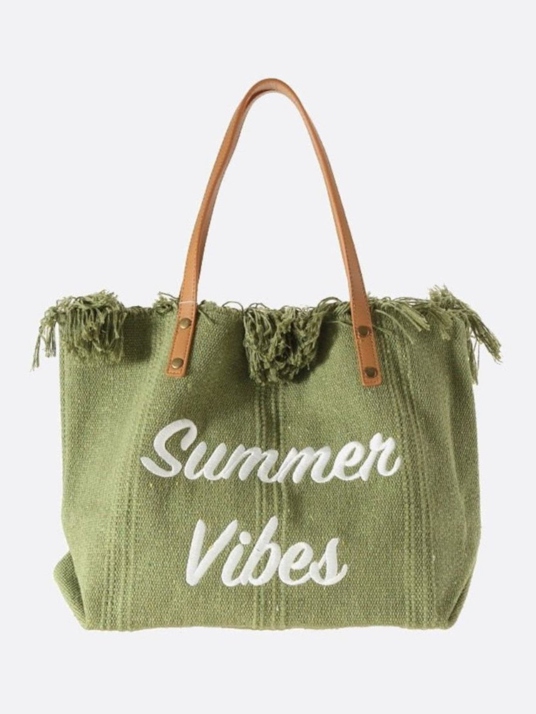 Grand sac cabas toile vert