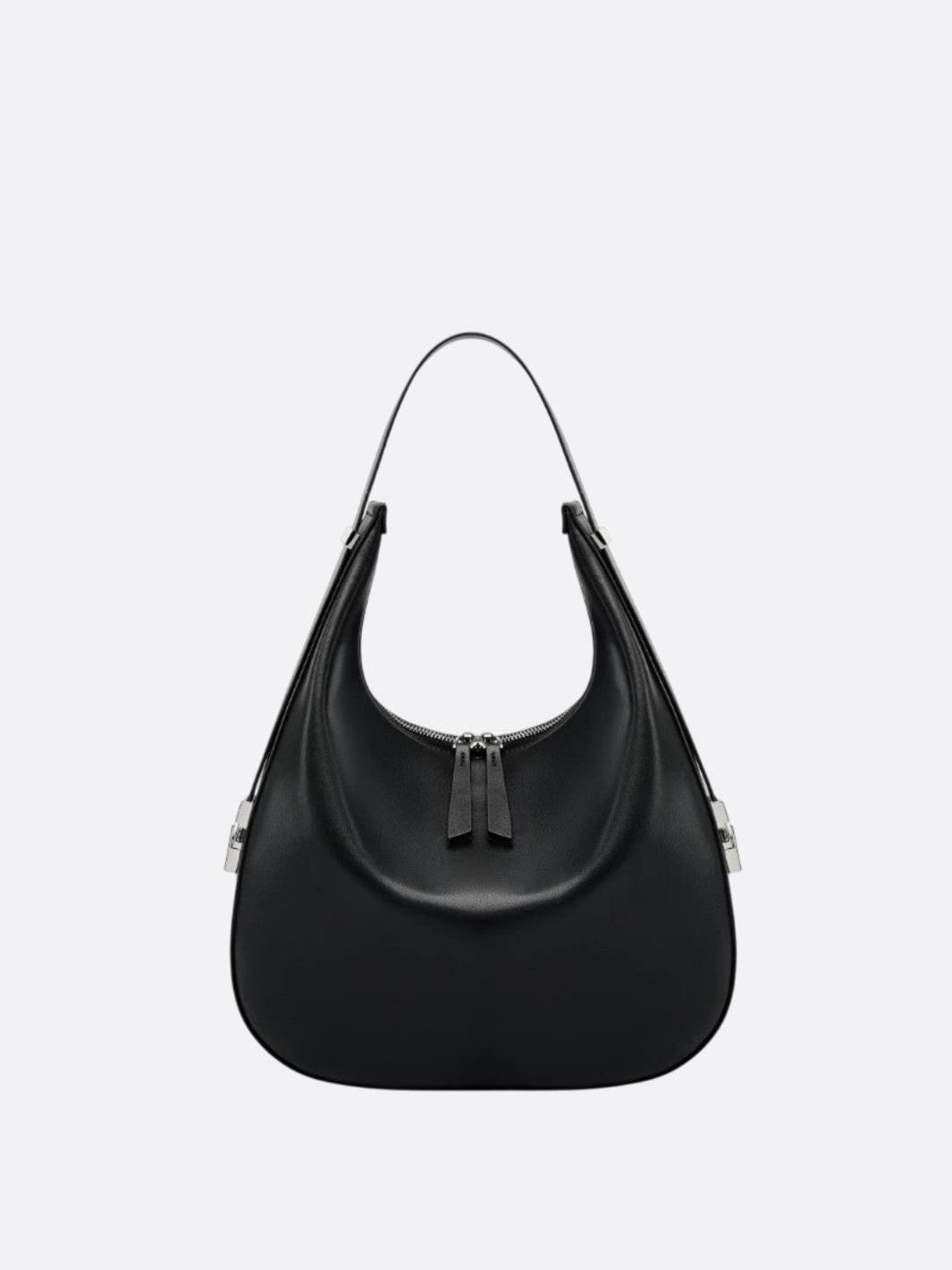 grand sac demi-lune cuir noir