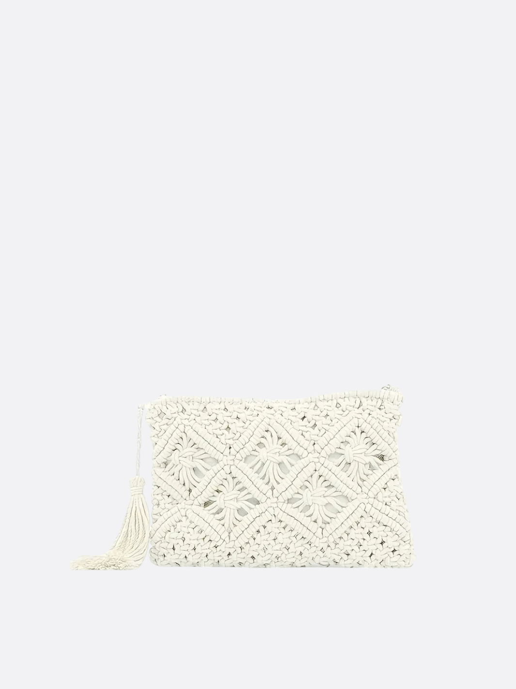 pochette macramé blanc