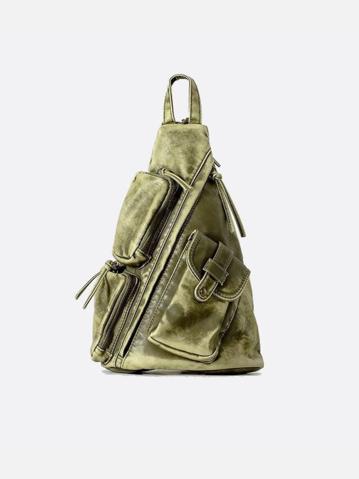 Sac à dos cuir souple vert
