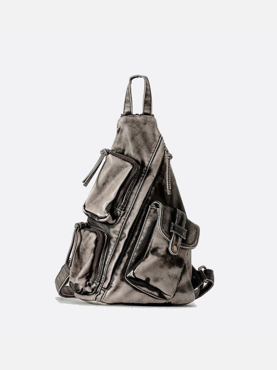 Sac à dos cuir souple gris