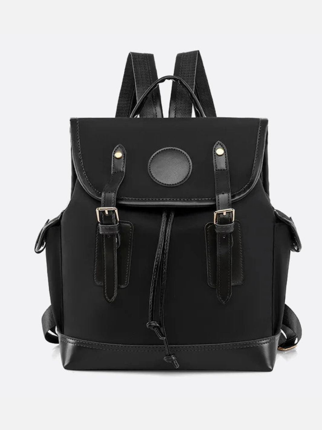 Sac à dos toile et cuir noir