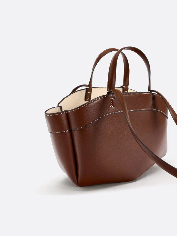 Leather tote bag