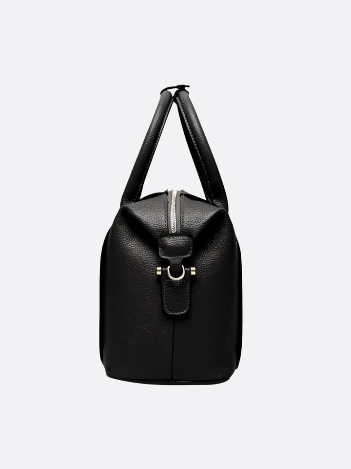 Leather bowling handbag