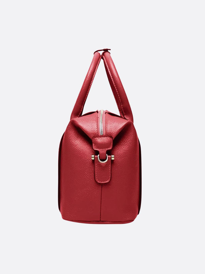 Leather bowling handbag