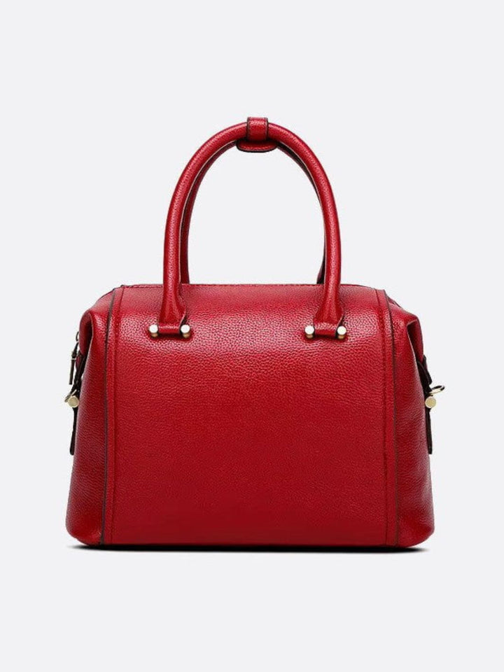 Leather bowling handbag