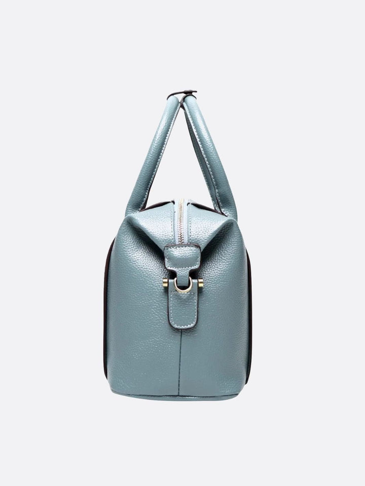 Leather bowling handbag