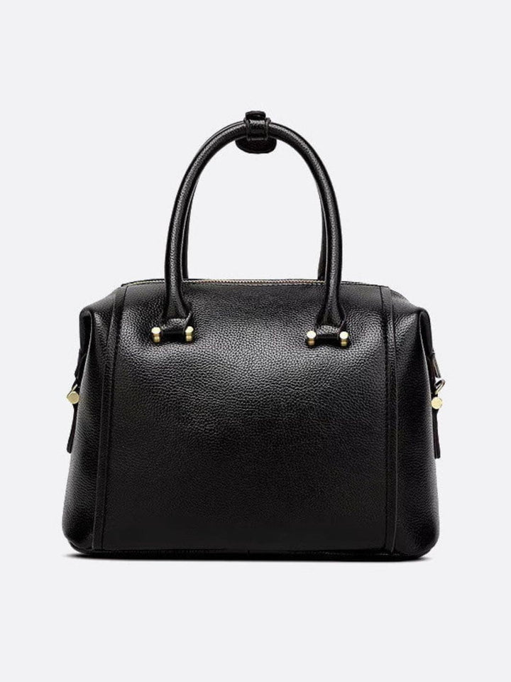 Leather bowling handbag