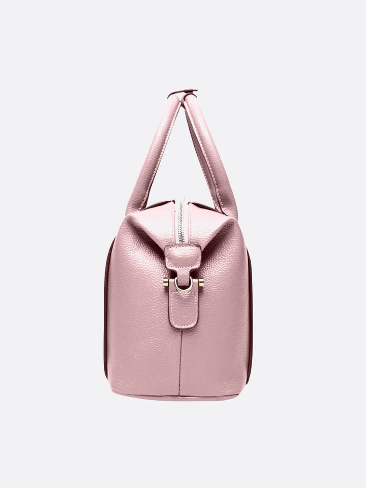 Leather bowling handbag