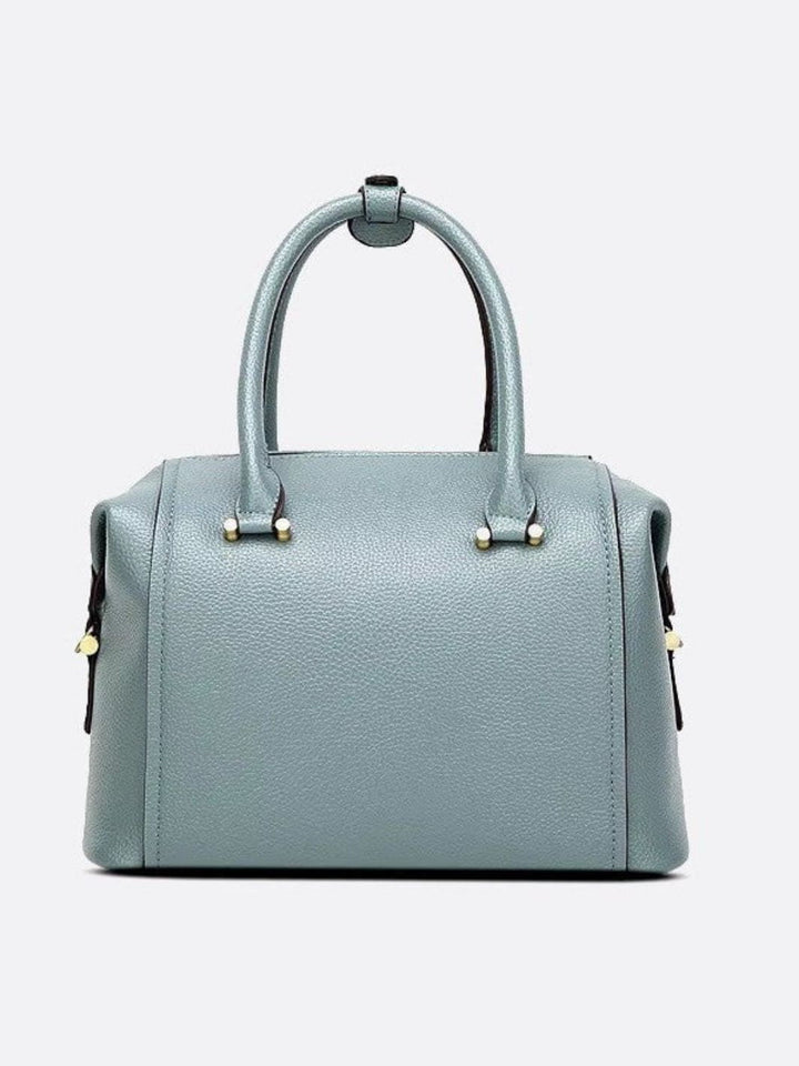 Leather bowling handbag