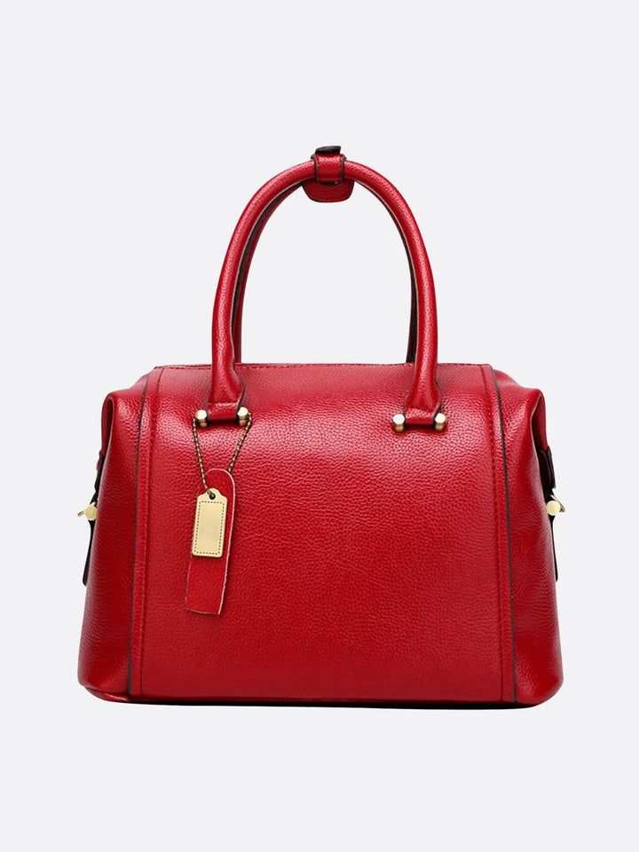 sac à main cuir bowling rouge