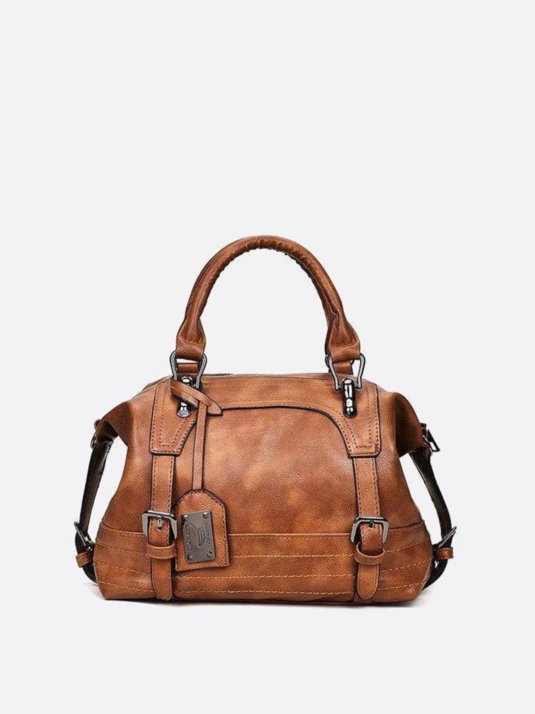 Sac à main cuir rétro camel