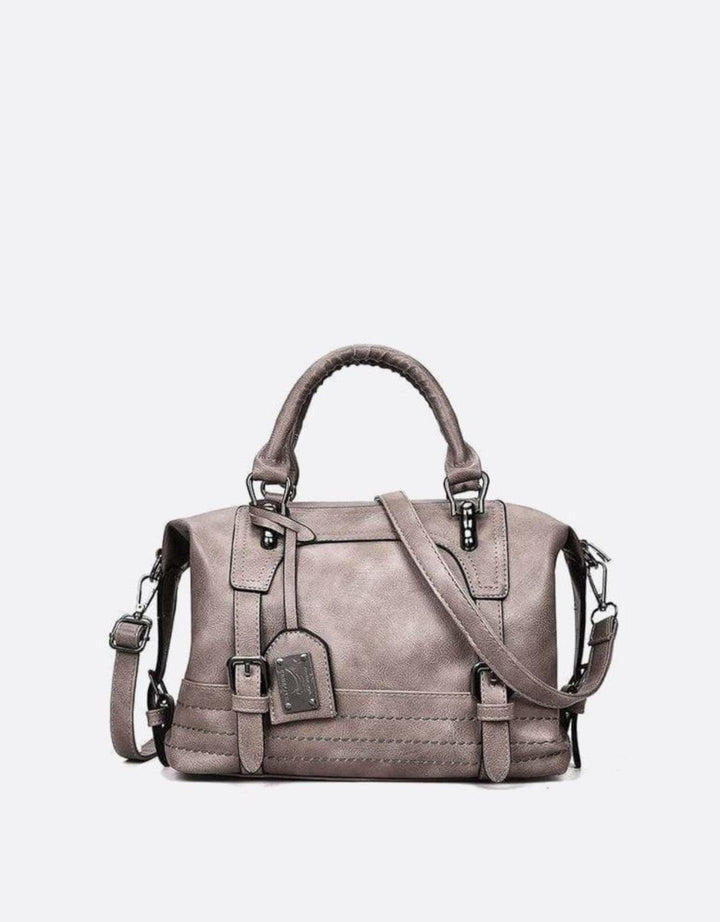 Sac à main cuir rétro gris