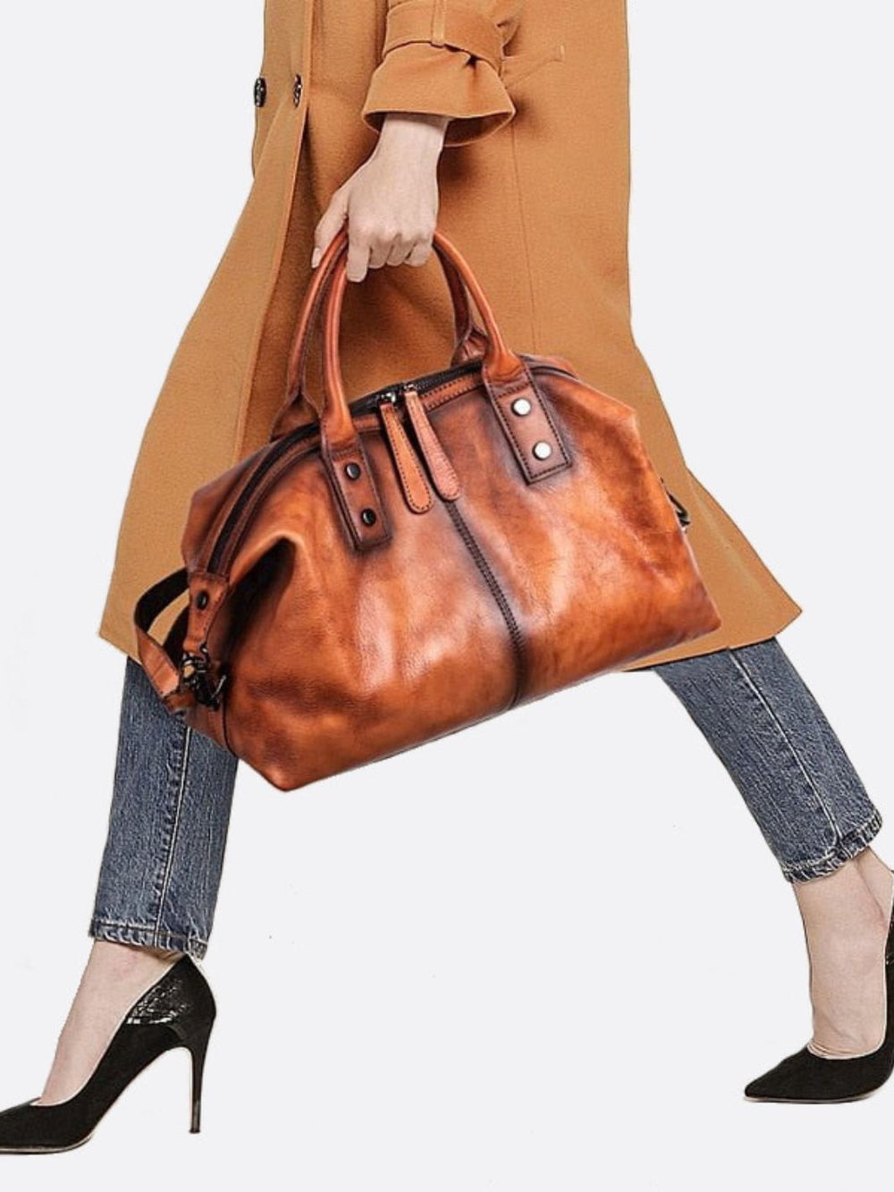Sac à main cuir vintage femme