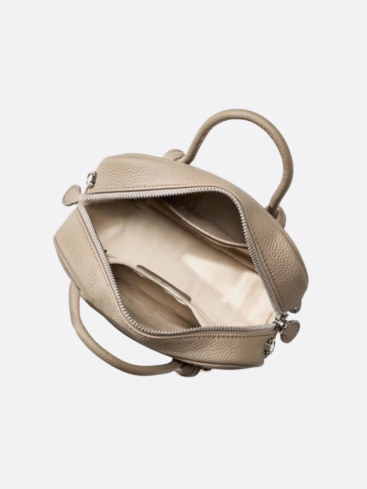 Rectangular leather handbag