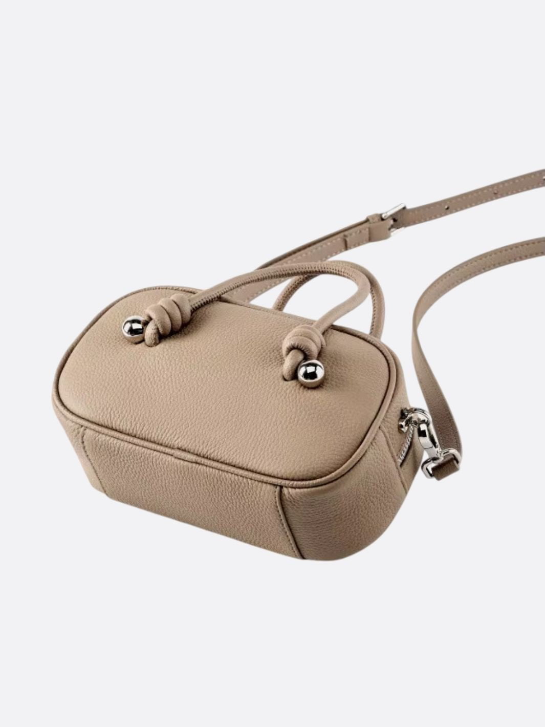 Rectangular leather handbag