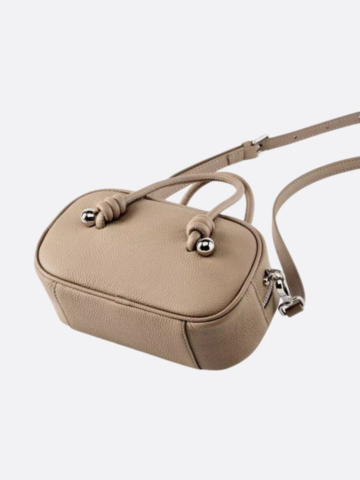 Rectangular leather handbag