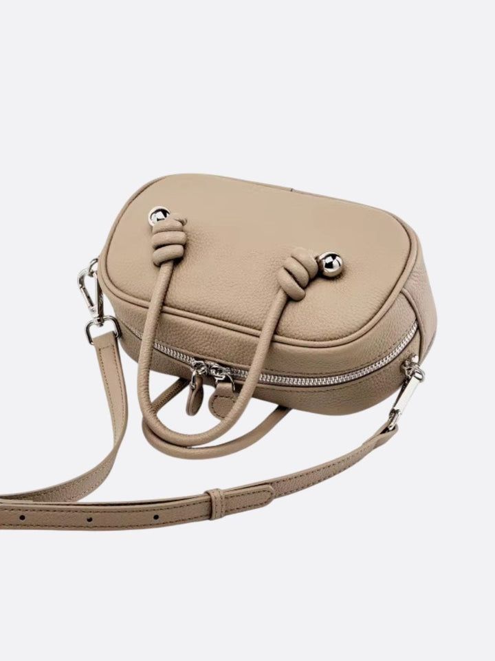 Rectangular leather handbag