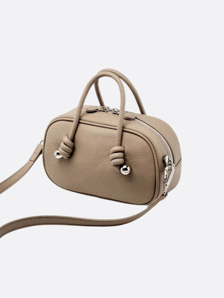 Rectangular leather handbag
