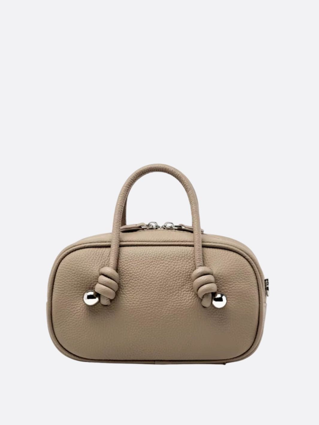 sac à main rectangulaire cuir grège