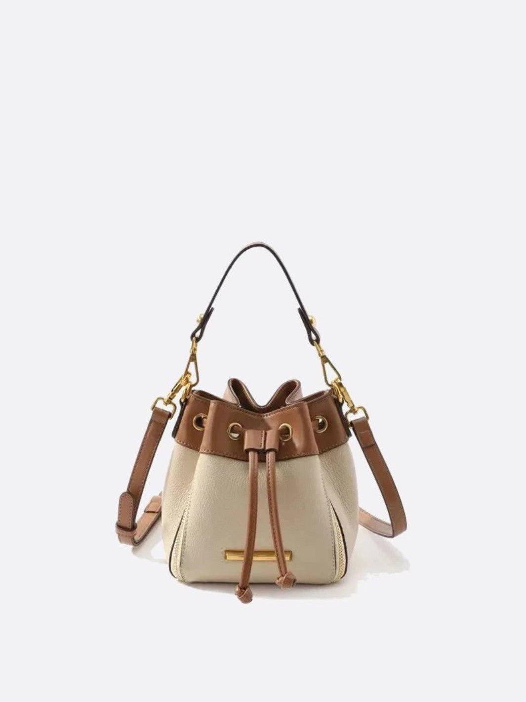 Sac à main seau cuir beige