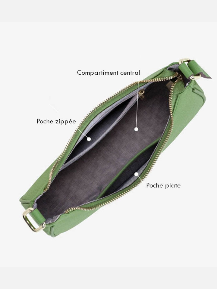 Leather baguette bag