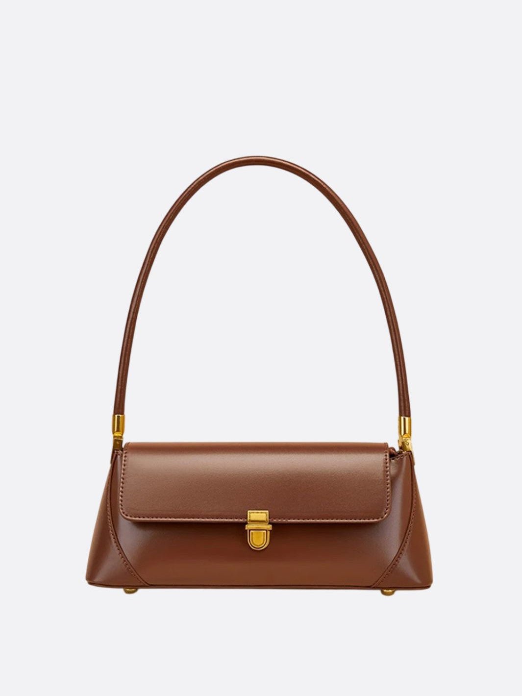 sac baguette cuir marron