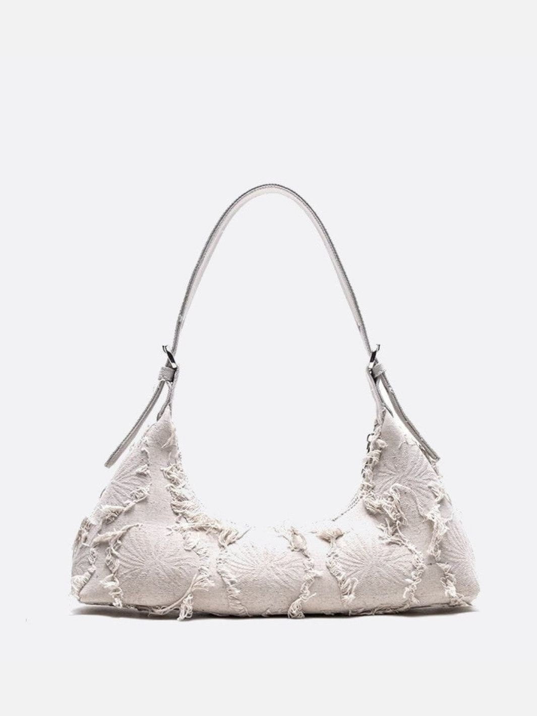 Sac baguette toile blanc
