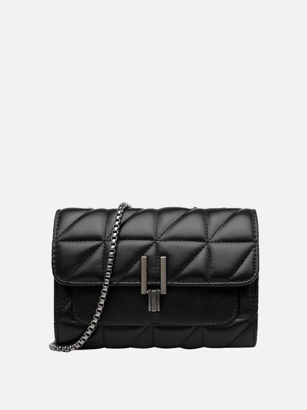 Sac bandoulière cuir matelassé noir