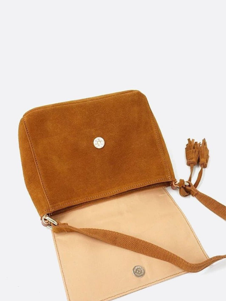 Suede shoulder bag