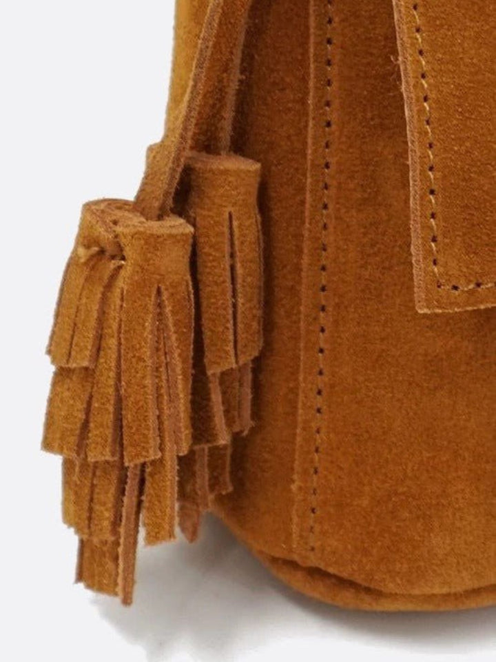Suede shoulder bag