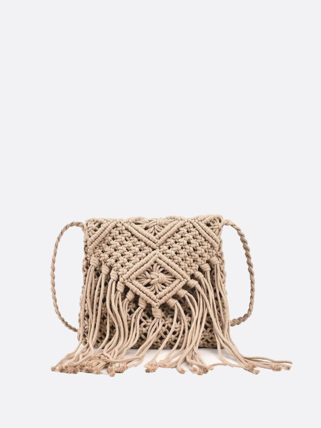 sac macramé kaki