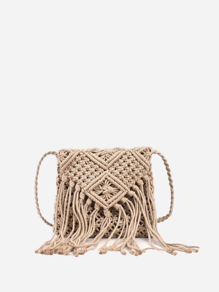 sac macramé kaki