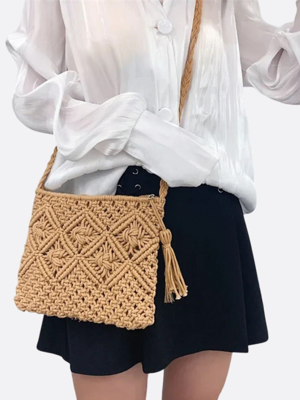 sac macramé femme