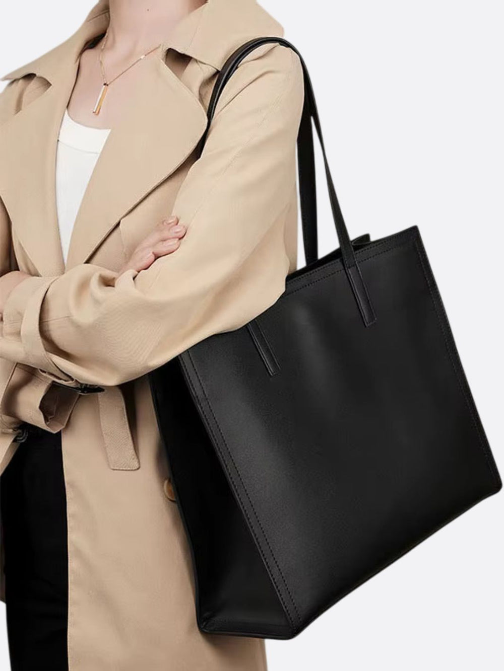 sac cabas cuir porté épaule