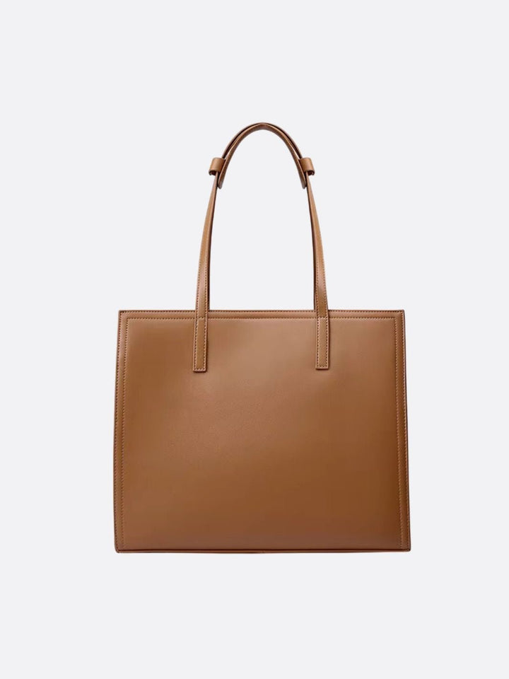 sac cabas cuir camel porté épaule