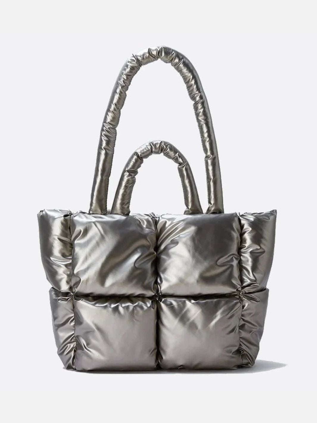 Sac cabas gris métallisé