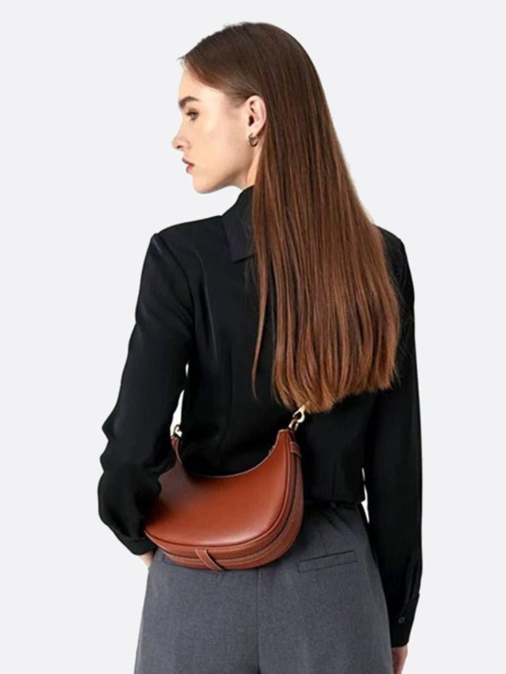 Sac femme demi-lune cuir