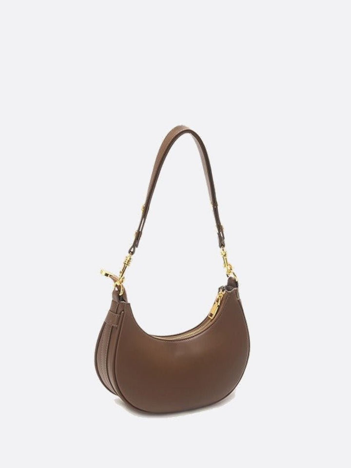 Sac épaule demi-lune cuir marron