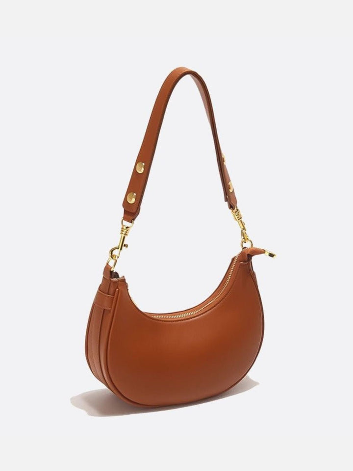 Sac demi-lune cuir marron clair