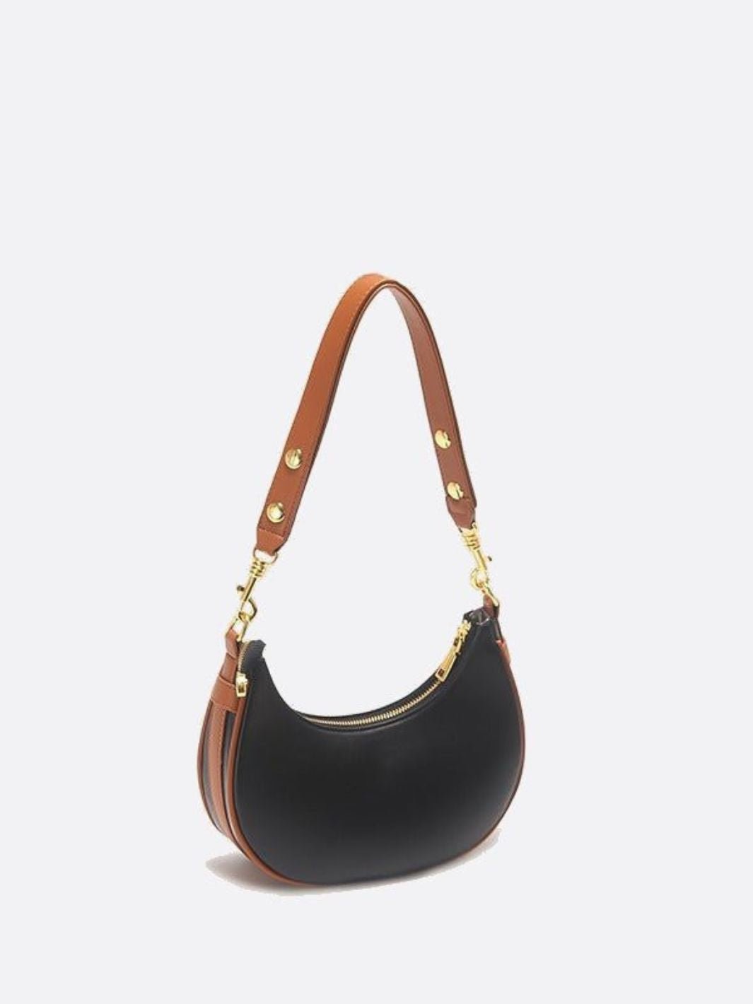 Sac épaule demi-lune cuir noir