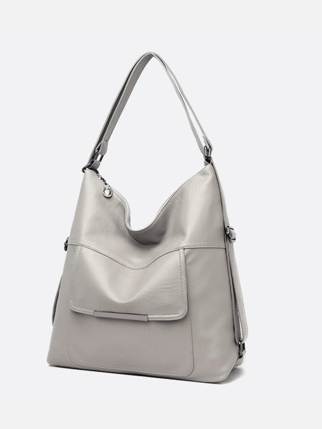 Sac cuir gris transformable sac à dos