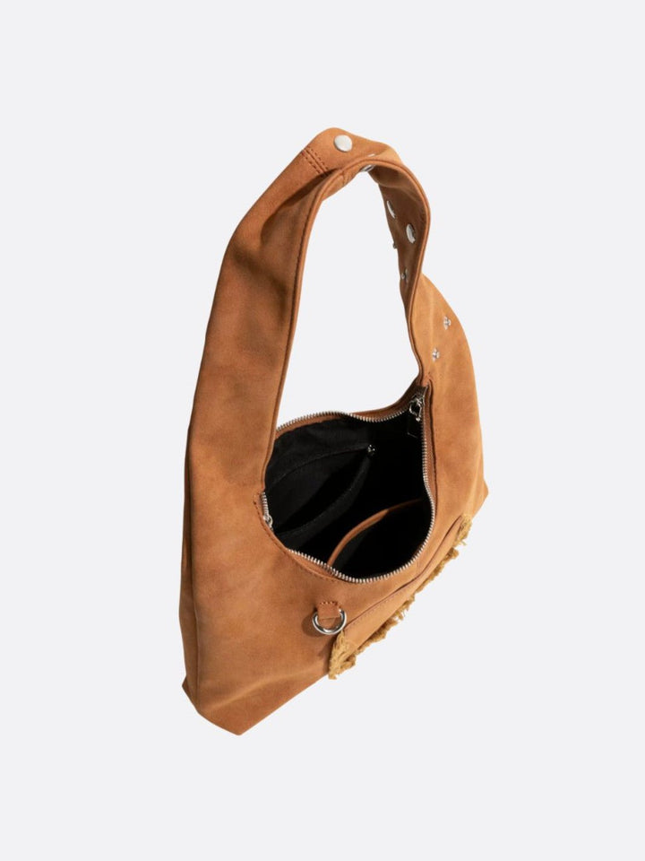 Suede hobo bag