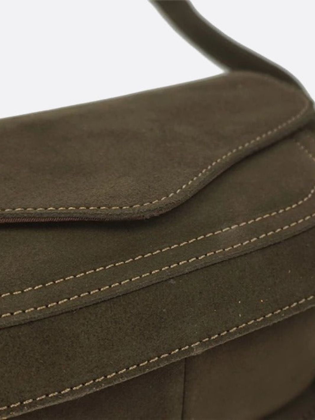 Khaki suede bag