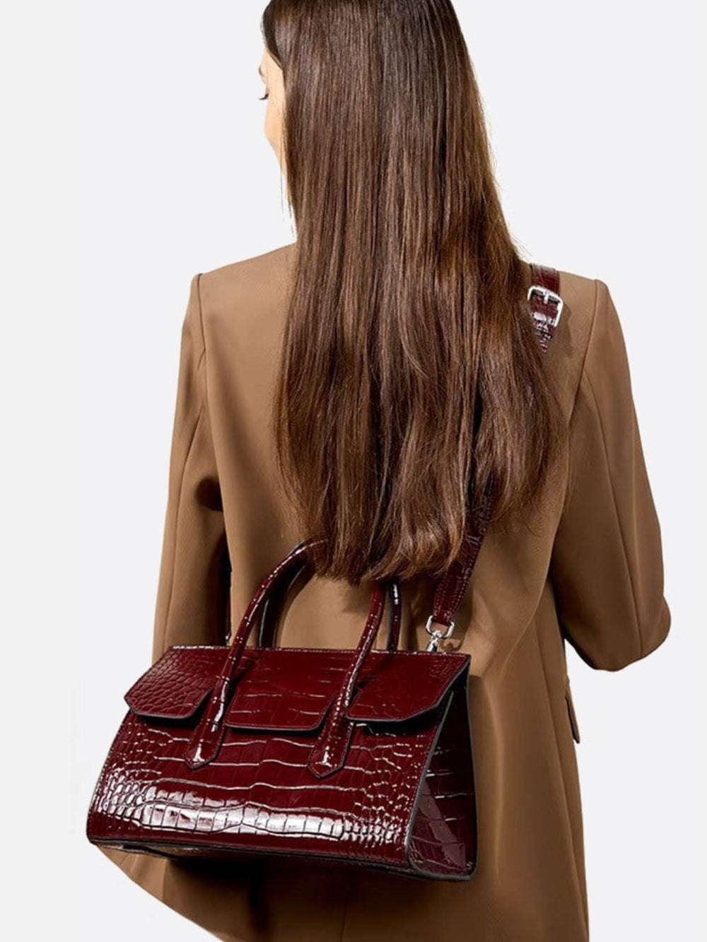 Sac cuir femme effet croco