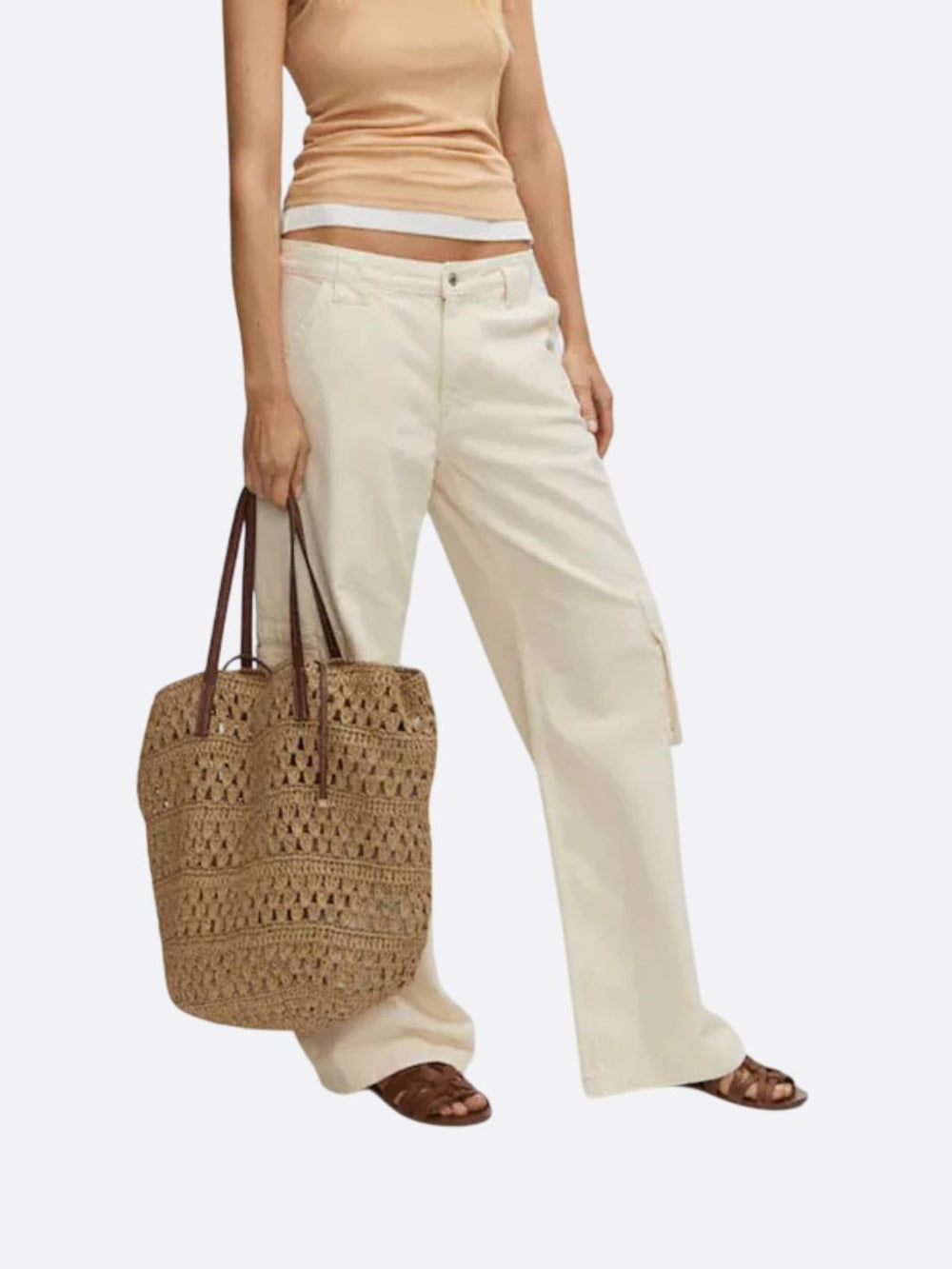 sac paille et cuir femme