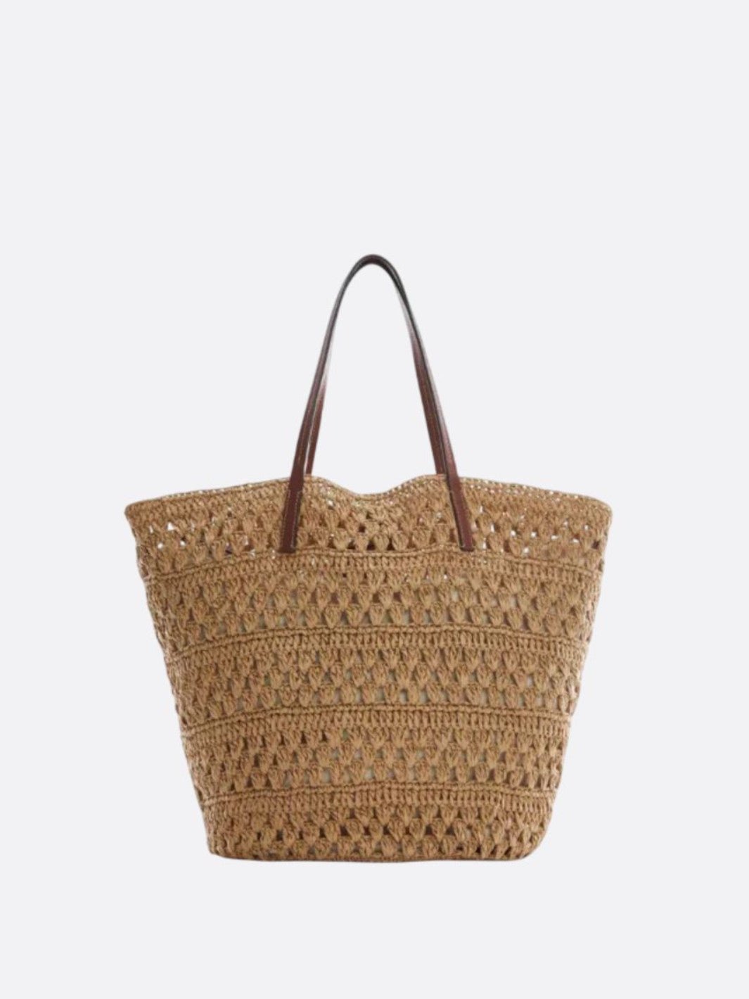 Sac paille anse cuir