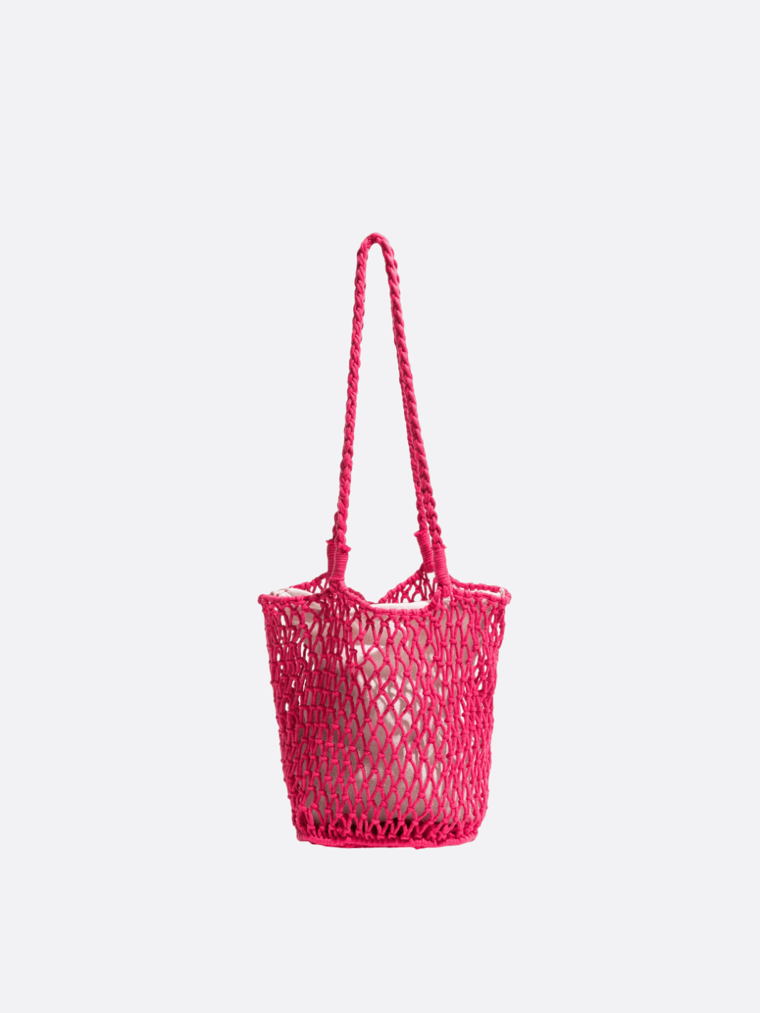 sac filet avec pochette rose